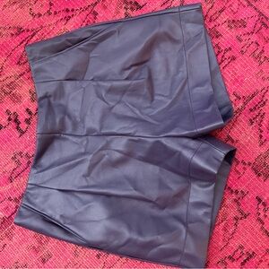 Stylish Purple Faux Leather Shorts